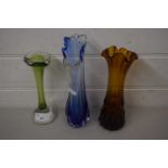 MIXED LOT: THREE VARIOUS ART GLASS VASES