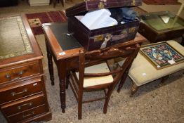 LATE VICTORIAN AMERICAN WALNUT WRITING TABLE AND ACCOMPANYING CHAIR (2)