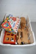 WOODEN TOY TRAIN AND OTHER ITEMS
