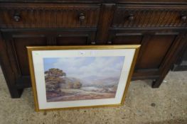 C P GUNSTON COLTISHALL BROAD OIL ON BOARD STUDY PLUS TWO SHIPPING PRINTS (3)