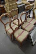 SET OF FOUR VICTORIAN BALLOON BACK DINING CHAIRS PLUS ONE OTHER