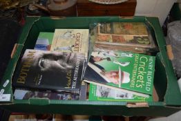 BOX OF VARIOUS CRICKET RELATED BOOKS