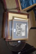 MIXED LOT: VARIOUS 19TH CENTURY BLACK AND WHITE PRINTS, PHOTOGRAPHIC PRINTS ETC