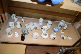 COLLECTION OF VARIOUS MINIATURE CHINA WARES TO INCLUDE SOME CRESTED WARES