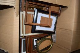 ONE BOX OF ASSORTED PICTURE FRAMES