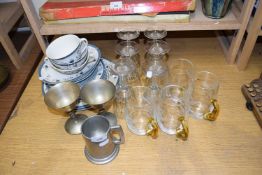 MIXED LOT: VARIOUS DRINKING GLASSES, DOULTON DINNER WARES ETC