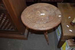 INDIAN CARVED HARDWOOD OCCASIONAL TABLE
