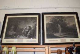 A PAIR OF 19TH CENTURY MEZZOTINT PRINTS FROM SHAKESPEARES "AS YOU LIKE IT", FRAMED AND GLAZED