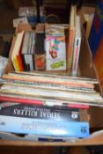 BOX OF VARIOUS RECORDS, DVD'S ETC