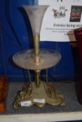 SILVER PLATED AND CLEAR GLASS EPERGNE