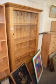 MODERN PINE OPEN FRONT BOOK CASE CABINET
