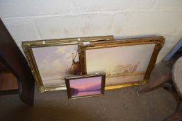 NEIL SMALLEY - A GROUP OF THREE OIL STUDIES BROADLAND VIEWS, TWO GILT FRAMED (3)
