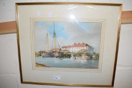 J A HUTCHINSON "AN UNUSUAL VISITOR TO THE BLACK SHORE LEFT OF THE HARBOUR INN, SOUTHWOLD,