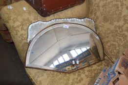 TWO BEVELED WALL MIRRORS