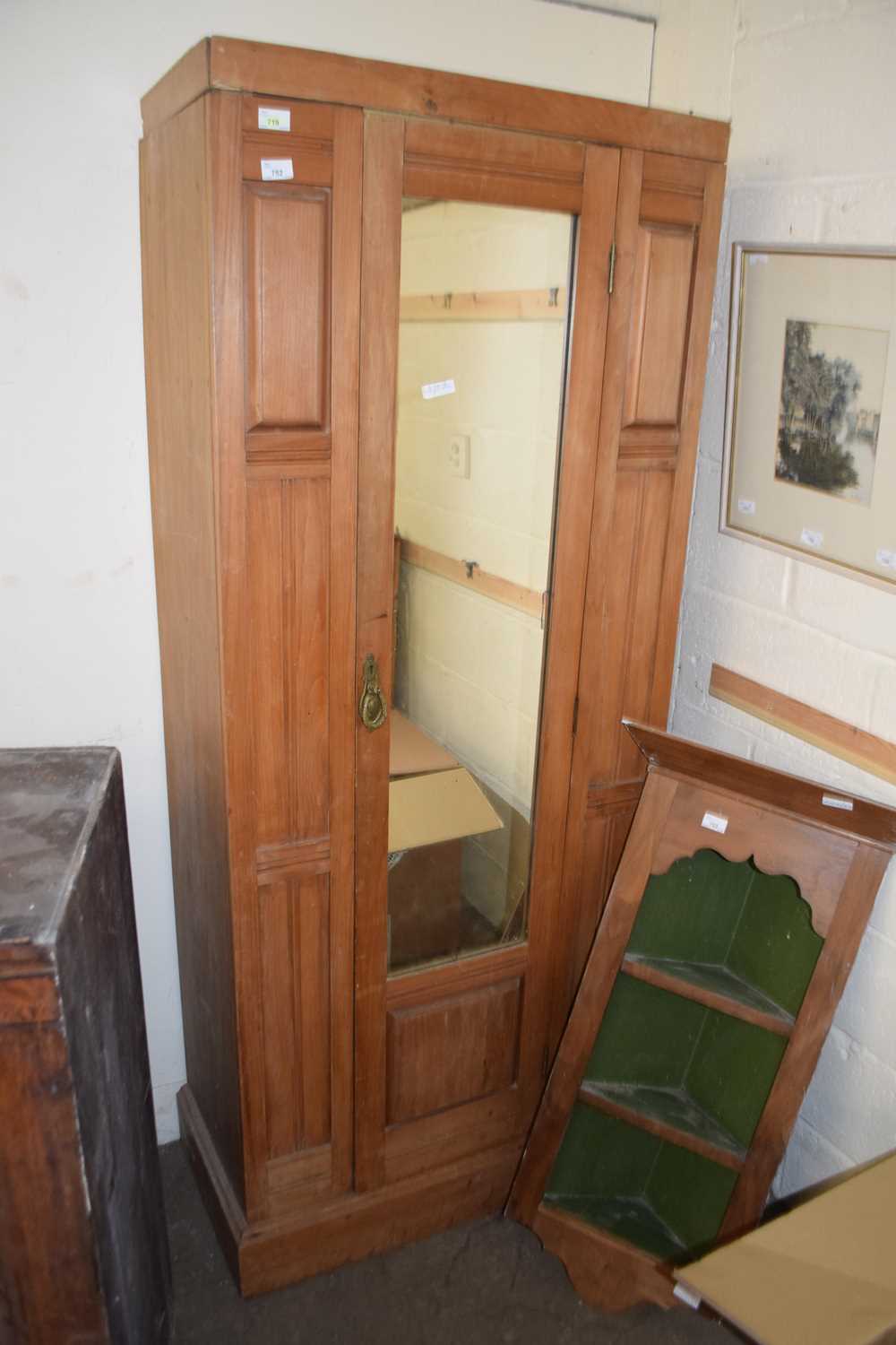 VICTORIAN SATIN WOOD SINGLE DOOR WARDROBE