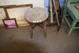 VINTAGE STAINED WOODEN STOOL