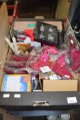 BOX OF CHRISTMAS DECORATIONS AND OTHER ITEMS