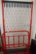 RED PAINTED METAL SINGLE BED FRAME