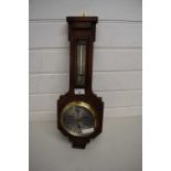 ART DECO STYLE ANEROID BAROMETER AND THERMOMETER