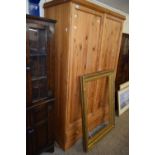 MODERN PINE DOUBLE DOOR WARDROBE WITH DRAWER BASE, 120CM WIDE