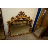 CONTEMPORARY WALL MIRROR IN GILT EFFECT FOLIATE FRAM