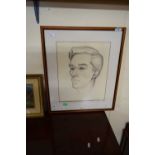 British, contemporary, male portrait study, pencil, Inscribed on verso "Portrait of Julian-Aged 17",