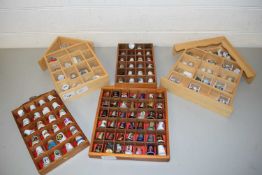 COLLECTION OF VARIOUS DISPLAY CASES OF THIMBLES