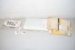 MIXED LOT: VARIOUS ASSORTED WORLD STAMPS, ORDNANCE SURVEY MAP ETC