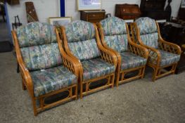 FOUR BAMBOO FRAMED CONSERVATORY CHAIRS