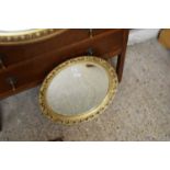 CIRCULAR BEVELLED WALL MIRROR IN GILT EFFECT FRAME, 48 CM WIDE