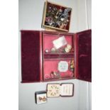 TWO SMALL CASES OF VARIOUS ASSORTED COSTUME JEWELLERY