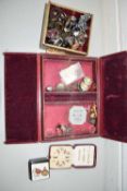 TWO SMALL CASES OF VARIOUS ASSORTED COSTUME JEWELLERY