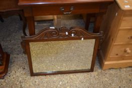 LATE VICTORIAN OAK FRAMED WALL MIRROR WITH CARVED DECORATION
