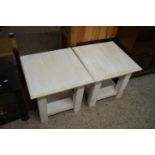 PAIR OF WHITE PAINTED COFFEE TABLES