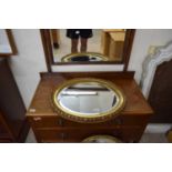 OVAL BEVELLED WALL MIRROR IN GILT EFFECT FRAME, 60 CM WIDE