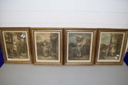 COLLECTION OF CRIES OF LONDON PRINTS IN GILT FINISH FRAMES
