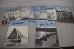 COLLECTION OF SEVEN VOLUMES TRIDENT MAGAZINE OF THE SEA