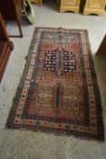 MIDDLE EASTERN WOOL FLOOR RUG DECORATED WITH CENTRAL LOZENGES 200 X 110 CM