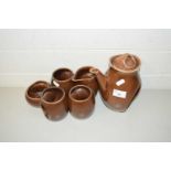 HOLKHAM POTTERY BROWN GLAZED TEA SET