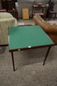 GREEN BAIZE TOPPED CARD TABLE