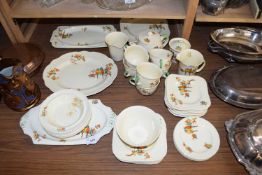 COLLECTION OF PARROT DECORATED TEA AND TABLE WARES
