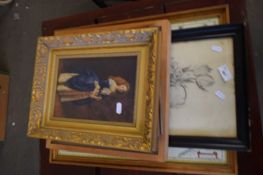 MIXED LOT: FRAMED MAP OF GREAT BRITAIN, VARIOUS ASSORTED PICTURES ETC