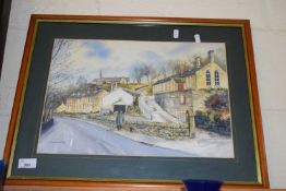 ORIGINAL WATERCOLOUR OF LAST OF THE SUMMER WINE AREA, HOLMFIRTH, BY RENOUND LOCAL ARTIST JEFF