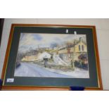 ORIGINAL WATERCOLOUR OF LAST OF THE SUMMER WINE AREA, HOLMFIRTH, BY RENOUND LOCAL ARTIST JEFF