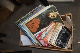 ONE BOX OF VARIOUS RECORDS AND SINGLES