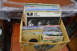 BOX OF VARIOUS RECORDS AND SINGLES