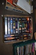 ONE BOX OF DR WHO VIDEOS AND BOOKS