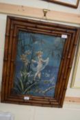 British School, Late 19th Century, A fairy balancing on a tree branch, indistinctly signed, oil on