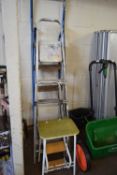 TWO STEP LADDERS PLUS TWO PAIRS OF SMALLER STEPS (4)