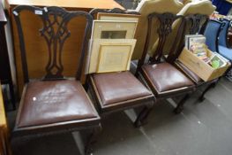SET OF FOUR EARLY 20TH CENTURY CHIPPENDALE STYLE DINING CHAIRS
